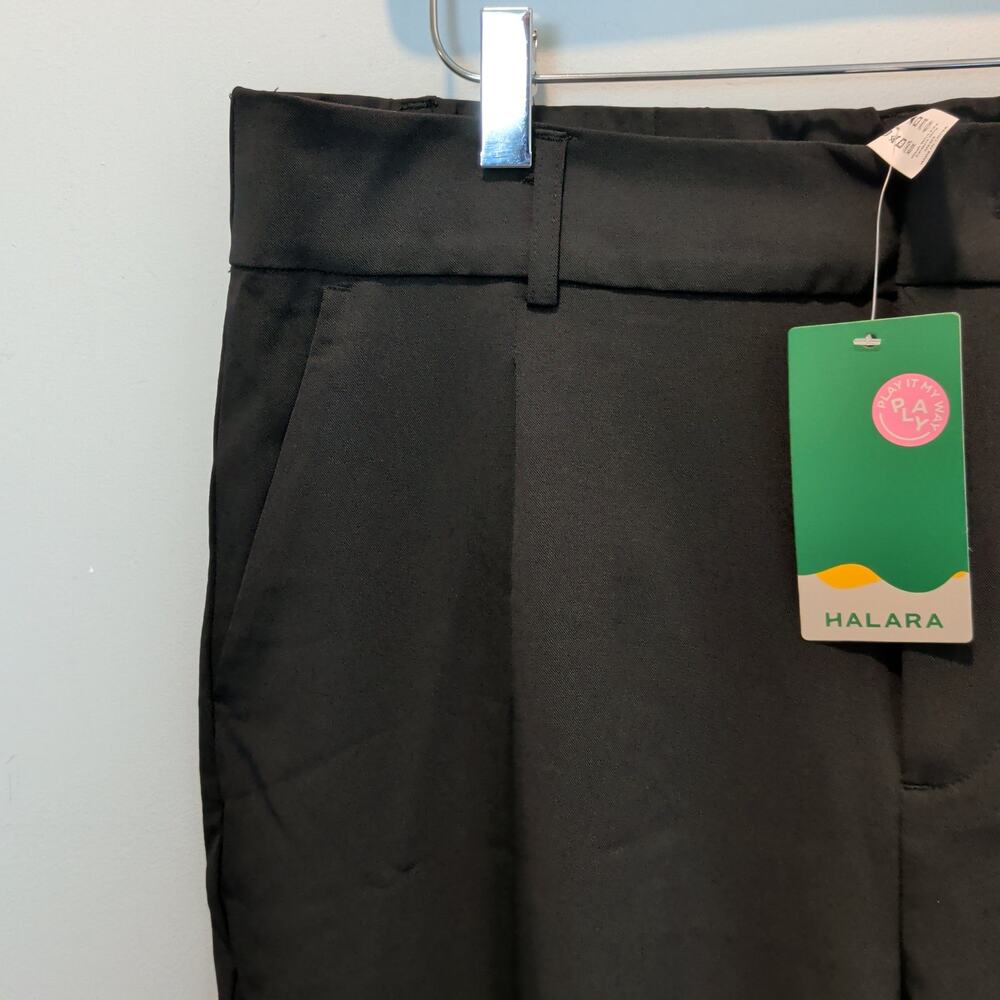 NWT Halara Sz XL Black Elastic Waist Cropped Dress Pant Pull On High Waist Flowy - Picture 2 of 6